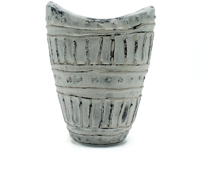 Vaas met brede hals - crème 22 cm