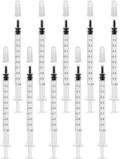 Dailygoods- Spuitjes 1 ml - 10 stuks - Kunststof - Spuitjes zonder naald - Duidelijke schaal - Herbruikbaar - Veilig en lekvrij - Doseringspuit