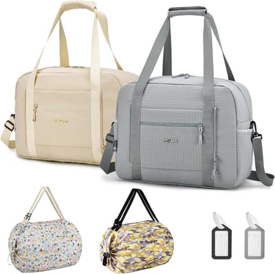Reisbagage 40x30x20 voor Transavia, Wizzair en Vueling - Waterdichte Weekender Duffle Bag voor Sport en Fitness met Opbergtassen en Vochtzak - 25L Lichtgewicht Handbagage voor Mannen en Vrouwen