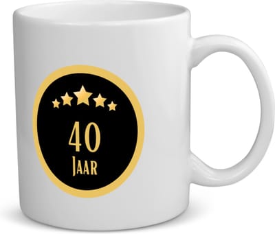 Akyol - 40 jaar Mok met opdruk - hoera 40 jaar - iemand die 40 jaar is geworden of 40 jaar lang een relatie hebben of getrouwd zijn - verjaardagscadeau - verjaardag - cadeau - kado - geschenk - gift - relatie - trouwdag - jubileum - 350 ML inhoud