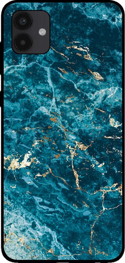 Smartphonica Telefoonhoesje voor Samsung Galaxy A04 met marmer opdruk - TPU backcover case marble design - Blauw geschikt voor Samsung Galaxy A04