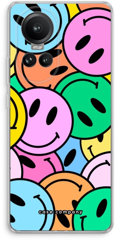 Case Company® - Hoesje geschikt voor Oppo Reno 10 Pro hoesje - Smiley N°1 - Soft Cover Telefoonhoesje - Bescherming aan alle Kanten en Schermrand