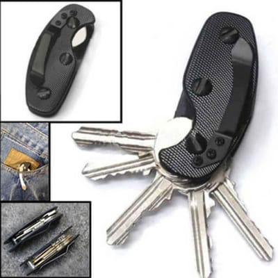 Sleutel Organizer Aluminium | Key organizer Zwart | Sleutelhouder van metaal-Sleutelkasje-sleutelbos opberger-sleutel houder-verstelbaar