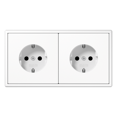 Jung LS990 wandcontactdoos (WCD-schakelmateriaal) (Europese Stekkerdoos) - LS1520-2WW