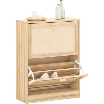 SoBuy FSR160-N Schoenenkast - Houtcomposite met 2 Kleppen & Schoenenrek
