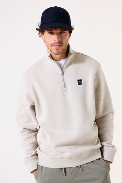 GARCIA Heren Effen Sweater Bruin Lange mouw