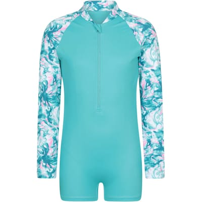 Mountain Warehouse Kinderen/Kids Mira Marmer Effect Lange Mouwen Rash Guard (Turqoise)