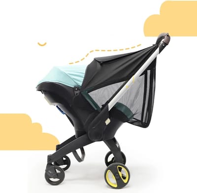 Kinderwagen Zonwering - Muggennet Hoes - Bescherming Baby - 360 Graden Dekking - Universeel - Zwart