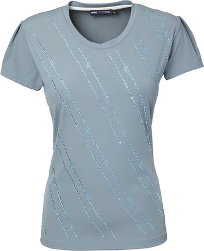 PK International - t Shirt - Shirt - Performance Meryl - steentjes diagonaal - Rando - Faded Blue - Lichtblauw - 158