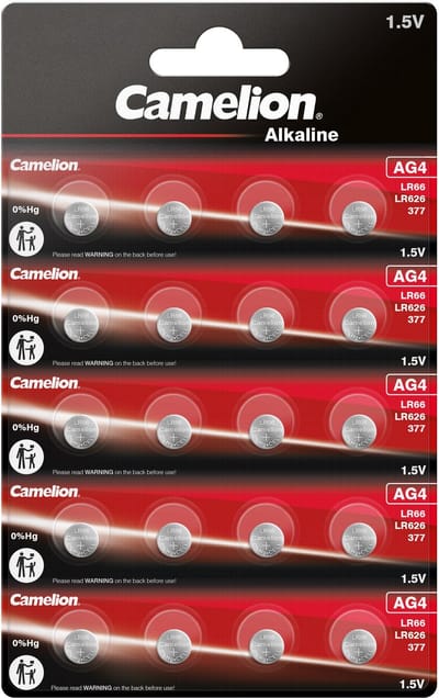 Camelion Alkaline 0% Mecury AG4 1,5V blister 20