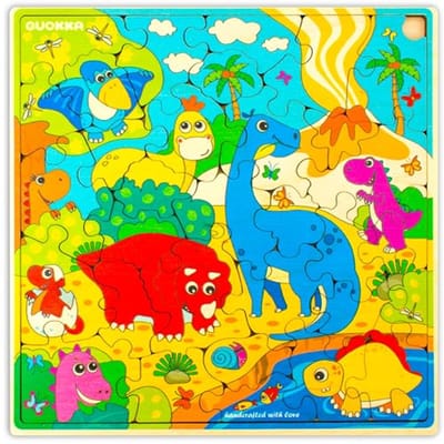 Houten speelgoedpuzzel voor kinderen 3-7 jaar - 28-delige dino puzzelspel