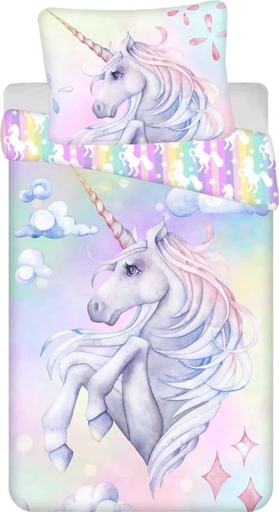 Sweet Home Dekbedovertrek, Unicorn - Eenpersoons - 140 x 200 cm - Katoen