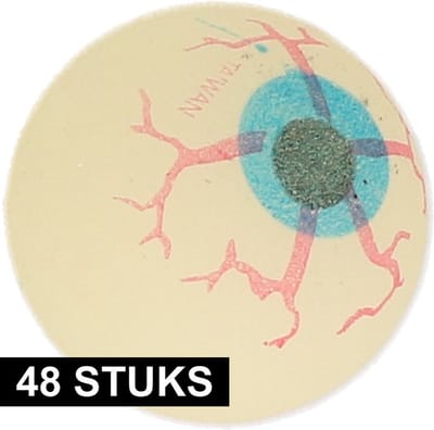 48x Glow in the dark enge decoratie oogballen 4 cm voor Halloween - Feestartikelen/versieringen