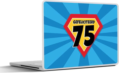 Laptop sticker - 11.6 inch - Jubileum - Superheld - 75 jaar - 30x21cm - Laptopstickers - Laptop skin - Cover