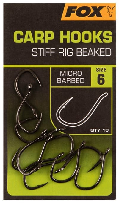 Carp Hooks Stiff Rig Barbed Beaked X10 Fox - Karper Haken - Karperhaken - Karper - Karpervissen - Karper Vissen