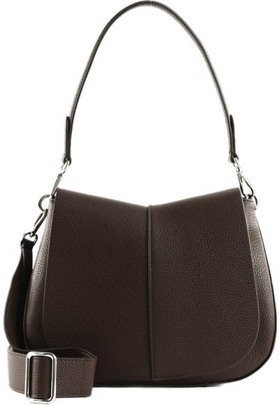 GIANNI CHIARINI Leren schoudertas Helena Round Crossbody Bag Espresso donkerbruin