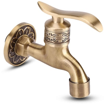 Dailygoods - Antieke Waterkraan - Wandmontage - Badkamer - Messing - Hoogwaardige kwaliteit - Geschikt voor wasserij - G1/2