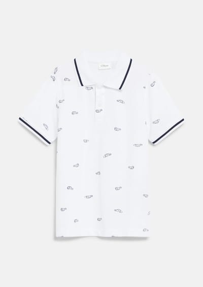 Polo van piqué met all-over print kind s.Oliver