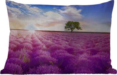 Buitenkussens - Tuin - Lavendel - Boom - Zonsondergang - Paars - 50x30 cm