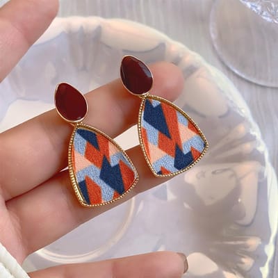 Onregelmatig Geometrisch Patroon Drop Oorbellen voor Vrouwen Persoonlijkheid Emaille Olie Waterdruppel Dangle Oorbellen Koreaanse Mode Feest Sieraden brown