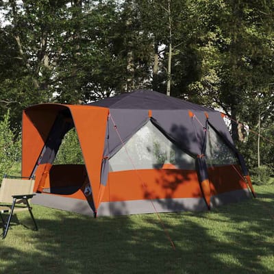 vidaXL - Tent - voor - in - de - hut - 7-persoons - 7-persoons - Grijs - en - Oranje