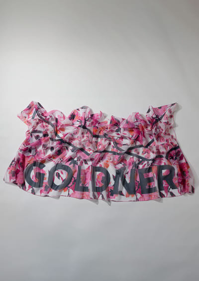 Sjaal - gebroken wit / paars / gedess. - Gr. Standaardmaat van Goldner Fashion