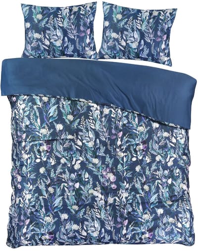 Dekbedovertrek Hailey Katoen Satijn - 200x200/220 cm - Blauw - Super Zacht - Hoogwaardige Kwaliteit