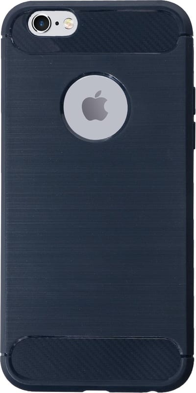 BMAX Carbon soft case hoesje geschikt voor Apple iPhone 6/6s / Soft cover / Telefoonhoesje / Beschermhoesje / Telefoonbescherming - Blauw