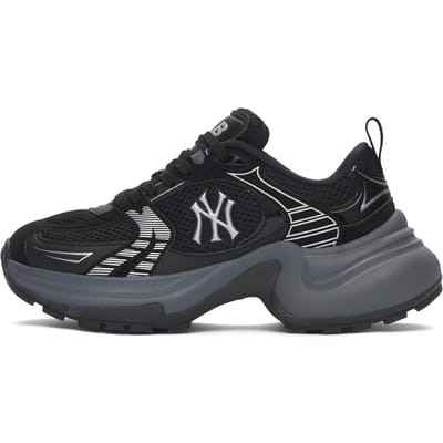 MLB New York Yankees Baskets Légères Confortables Mode Polyvalentes Style Tech pour Femmes Noir 3ASHW045N-50BKS 36.5