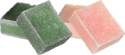 Ideas4seasons Amberblokjes/geurblokjes - roos en dennen - 6x stuks - huisparfum