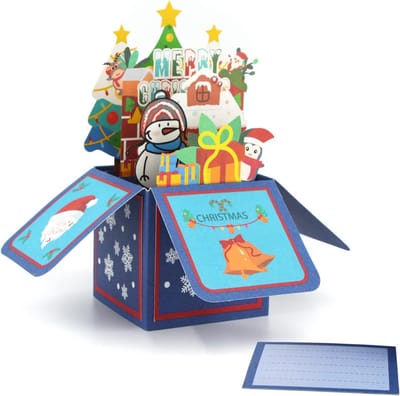 3D Pop-up Kerstkaart met Envelop - Vrolijke Winter Wenskaart
