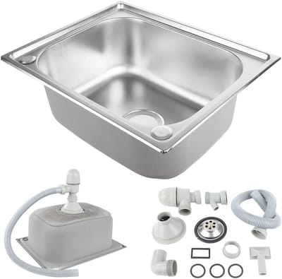 Keukengootsteen RVS - Spoelbak Inbouw - Keuken Werkplek - Geborstelde Afwerking - 50 x 40 x 20 cm