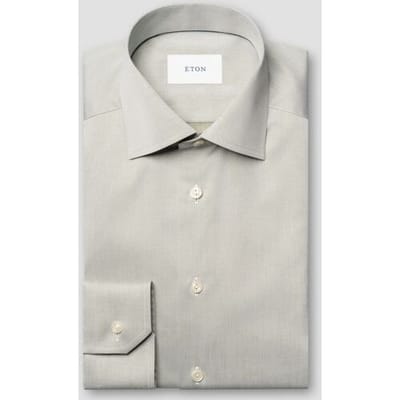 Eton Overhemd Solid Color Organic Cotton Signature Twill Groen / male