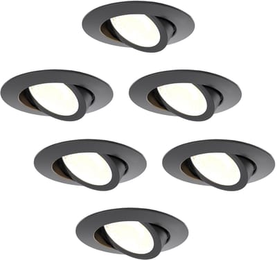 Ledvion – 6x LED Inbouwspot Zwart – Dimbaar – CCT – IP65 – Kantelbaar – Aluminium – Badkamer