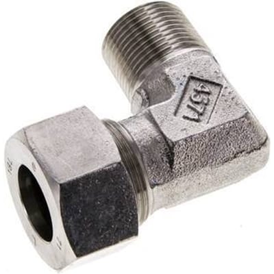 18L & M22x1.5 (con) RVS L-Vorm Snijringkoppeling Buitendraad 315bar ISO 8434-1