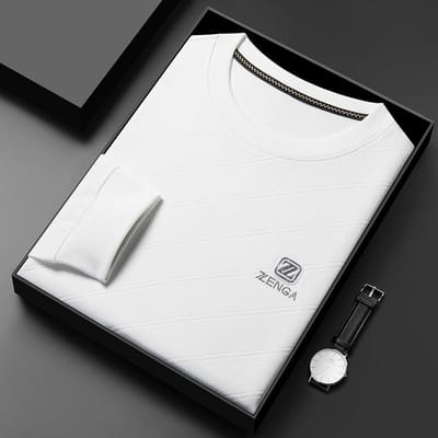 Herfst Nieuwe Heren Trui met Lange Mouwen Ronde Hals Comfortabel Ademend Casual Eenvoudig Losse Pullover Onderhemd Heren 4XL
