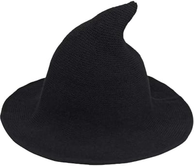 Dailygoods- Heksenhoed Zwart - Gebreid - Opvouwbaar - Voor Volwassenen - Halloween - Maat 56-58cm - Tovenaarshoed