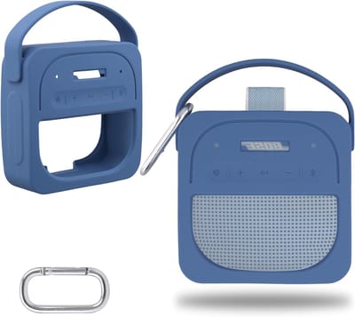 Draagbare Ultralichte Siliconen Beschermhoes met Carabiner en Schouderband voor Bluetooth Speaker, Geschikt voor Geluidskwaliteit en Bescherming