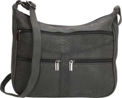 Beagles Albacele Schoudertas Dames - Crossbodytas met verstelbare schouderband - Tas van Imitatieleder met ritssluiting - Zwart