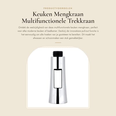 Dailygoods- Keukenkraan Pull-out Functie - Multifunctionele Kraan - Waterbesparend - Eenvoudig te Installeren - Corrosiebestendig - ABS Constructie