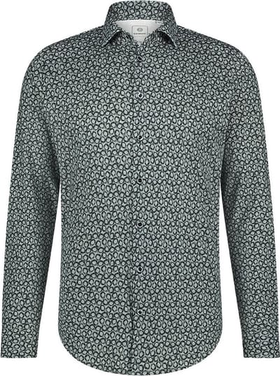 Blue Industry Overhemd Print Grijs - Maat 43 - Heren - Overhemden Casual