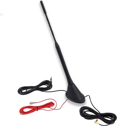 YAGXIG Dab Dab+ Autoradioantenne FM/AM-radioantenne Autodakantenne Versterkeradapter SMB naar DIN met RG174 5M 16,4ft kabel