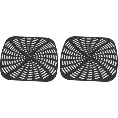 2 pièces Doublure Réutilisable en Silicone pour Friteuse Résistante aux Rayures Tapis Doublure en Silicone pour Friteuse Ninja Foodi AG301 Noir noir