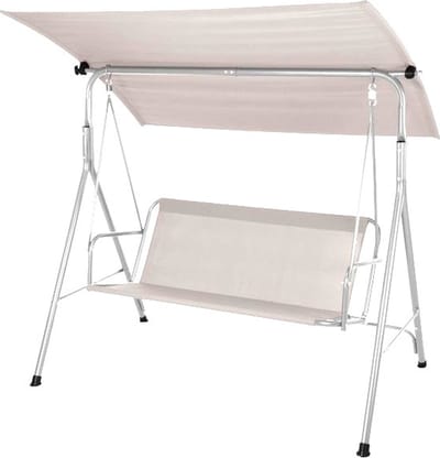 Schommelbank twee persoons Schommelbank - Buiten - Tuinmeubel - Met Zonnescherm - Licht Grijs - Max 260kg - Polyester/ Staal - 120x170x150cm