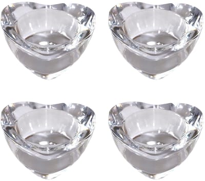 Dailygoods- Theelichthouders Set van 4 - Helder Glas - Verschillende Vormen - Geschikt voor Theelichten 4 cm - Elegante Decoratie - Creëer Gezellige Sfeer - Kaarsenhouder