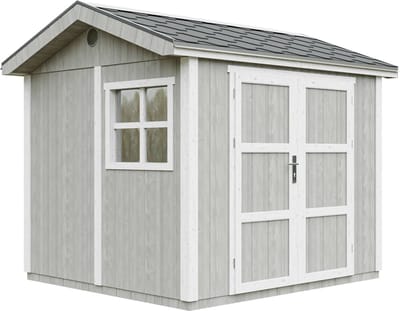 Timbela M913A-TUNDRA GREY - LP SmartSide Tuinhuis op houtbasis - 5,9 m² - 250x294xH252 cm - met vloer en verf