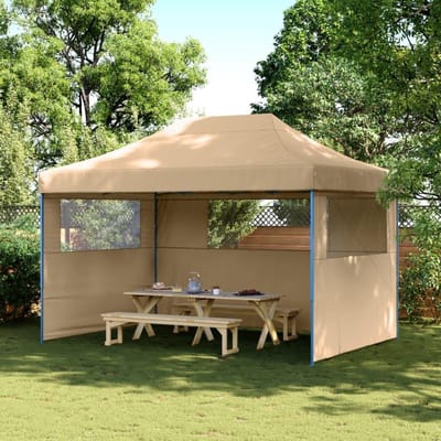 Opvouwbare Partytent - Paviljoen Tent - Feestelijke Bijeenkomsten - Pop-up Systeem - 410 x 315 cm - Beige