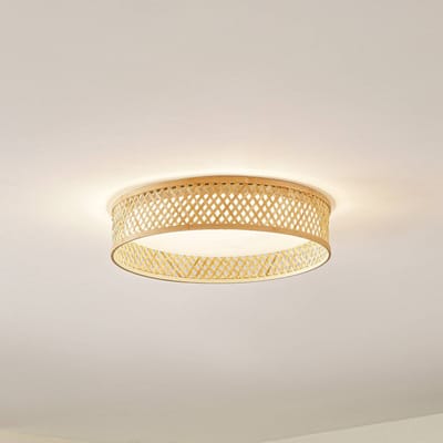 Lindby LED plafondlamp Eilif, bamboe, Ø 40 cm