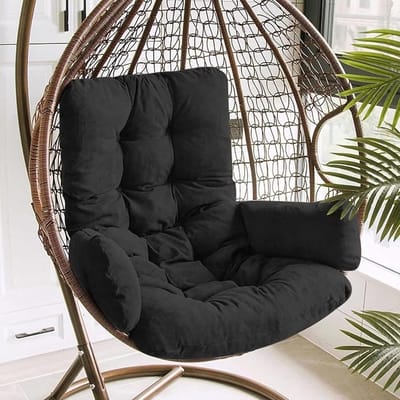 Hangstoelkussen - Schommelkussen - Buiten ontspannen - 15cm verdikte voering - 47 x 20 inch - Zwart