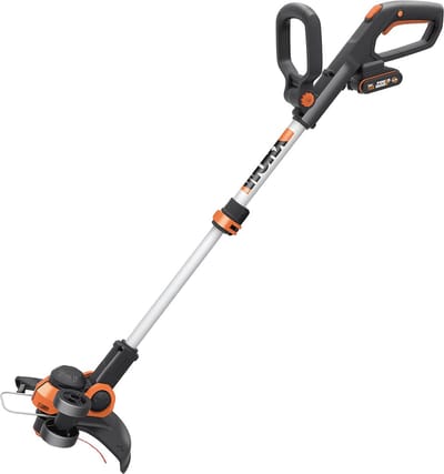 Accu Grastrimmer - Kantenmaaier - Bosmaaier - Gazontrimmer - 20V - Li-Ion Accu - Laadstation - Spoel - Veiligheidsbescherming - met Wielen - 113.2 x 88.8 cm - Snijbreedte 30cm - Multikleur